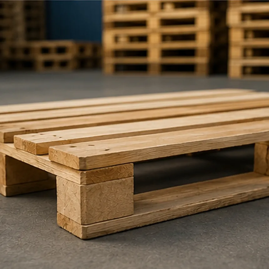 Tarima de madera nueva de pino recién fabricada por Tarimas Garo en Puebla